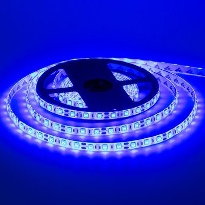 LED стрічка (ціна 1м) IP20 SMD5050 60led/m 14,4W Синій з фото