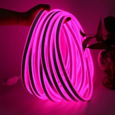 Набір LED Neon 8х16мм 220v 3м + адаптер живлення Рожевий №53 фото