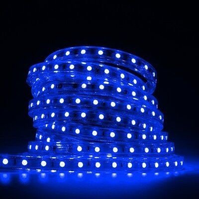 LED стрічка з самоклеючою основою 220V 9W/m IP65 11х5.5mm асортимент Синій 1022488 фото