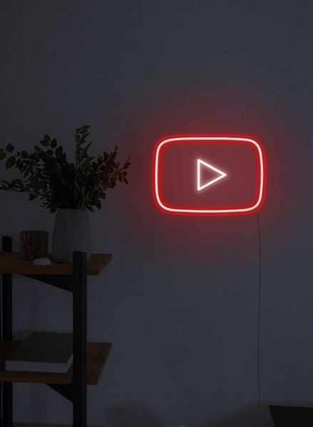 Неонова LED вивіска YouTube 250х250мм ютюб фото