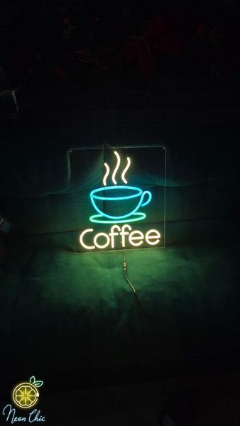 Неонова LED вивіска Філіжанка+coffee 34х38cм кава фото