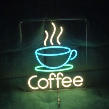 Неонова LED вивіска Філіжанка+coffee 34х38cм кава фото