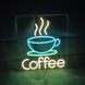 Неонова LED вивіска Філіжанка+coffee 34х38cм кава фото 1