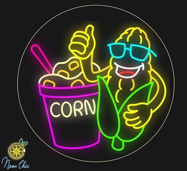 Неонова вивіска Кукурудза (Corn) 55х55см кукурудза фото