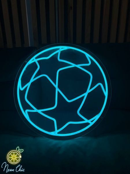 Неоновая Led вывеска Мяч Лиги Чемпионов 50х50см мяч ліги фото