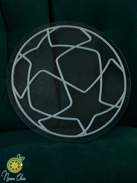 Неоновая Led вывеска Мяч Лиги Чемпионов 50х50см мяч ліги фото