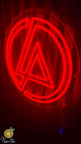 Неонова вивіска з логотипом музичного гурту Linkin Park 40х40см з сенсором муз.лого фото