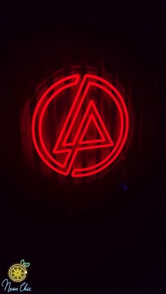 Неонова вивіска з логотипом музичного гурту Linkin Park 40х40см з сенсором муз.лого фото