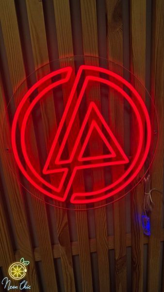 Неонова вивіска з логотипом музичного гурту Linkin Park 40х40см з сенсором муз.лого фото