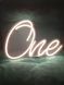 Неоновая LED вывеска One 340х300мм свято1 фото 2
