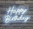 Неоновая Led вывеска Happy Birthday 55х36cм свято1 фото
