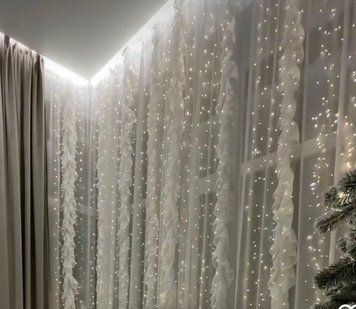 Гірлянда Штора 900led роса-мішура 3m*3m 8 режимів +USB, пульт ДК, Теплий білий 1945-07 фото