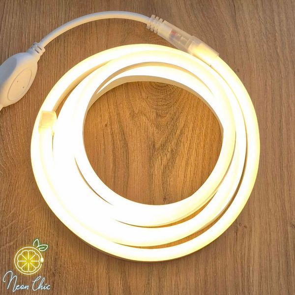 Сборка LED Неон Нейтральный Белый 8х16мм 220v 50м + адаптер питания №53-3/5/10 фото