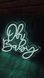 Неоновая Led вывеска Oh Baby белая 40х35см свято1 фото 2
