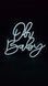 Неоновая Led вывеска Oh Baby белая 40х35см свято1 фото 4