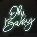 Неоновая Led вывеска Oh Baby белая 400х347мм свято1 фото 4