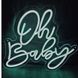 Неоновая Led вывеска Oh Baby белая 40х35см свято1 фото 1