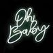 Неонова LED вивіска Oh Baby біла 40х35см свято1 фото 1