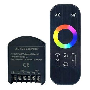 Контроллер RGB OEM DC12-24V (8A*3кан) черный 25610 фото