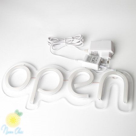 Неонова LED вивіска Open 400х130мм rgb+контролер кольорова з контролером вся вивіска open фото