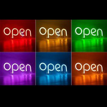 Неоновая Led вывеска Open 400х130мм smart з пультом open фото