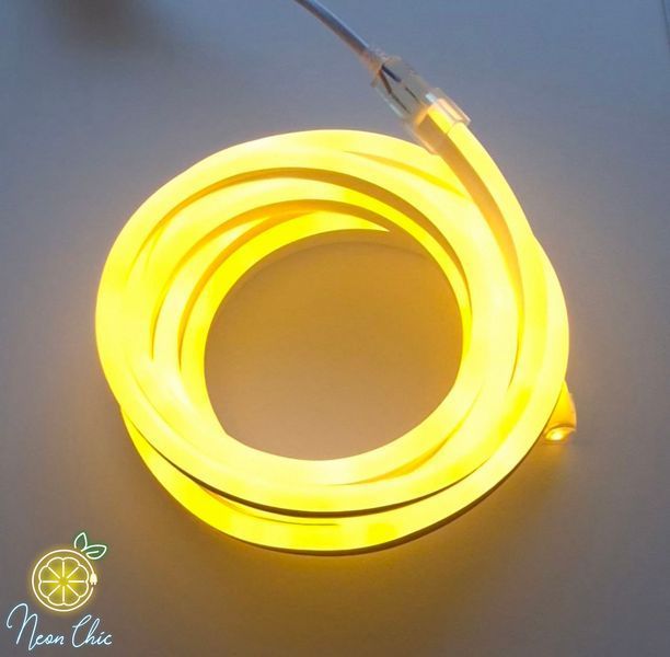 Набір LED Neon Теплий білий 8х16мм 220v 5м + адаптер живлення та кріплення №53-3/5/10 фото