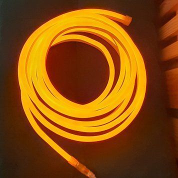 Сборка LED Неон Желтый 8х16мм 220v 5м + адаптер питания и крепления №53-3/5/10 фото