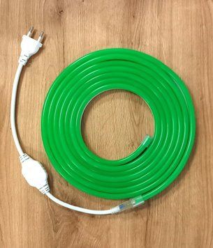 Набір LED Neon Зелений 8х16мм 220v 5м + адаптер живлення та кріплення №53-3/5/10 фото