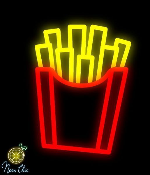 Неонова LED вивіска Картопля фрі 23х29см фастфуд фото