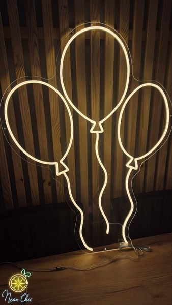 Неоновая Led вывеска Воздушные Шарики 69х91см кульки фото