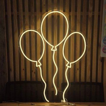Неоновая Led вывеска Воздушные Шарики 69х91см кульки фото