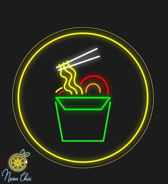 Неоновая Led вывеска Лапша 60х60см лапша фото