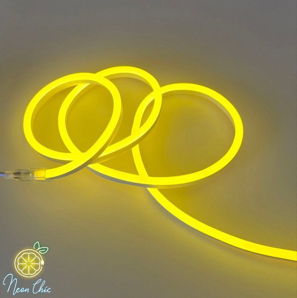 LED Neon стрічка Flex 220v Лимонний 53-1 фото