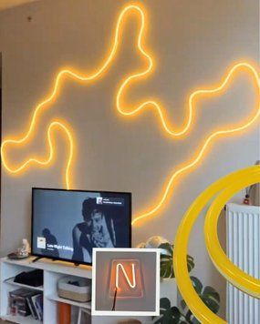 Сборка LED Неон Желтый 6*12mm 5м + блок питания 5А + пульт и крепления №54+бл фото