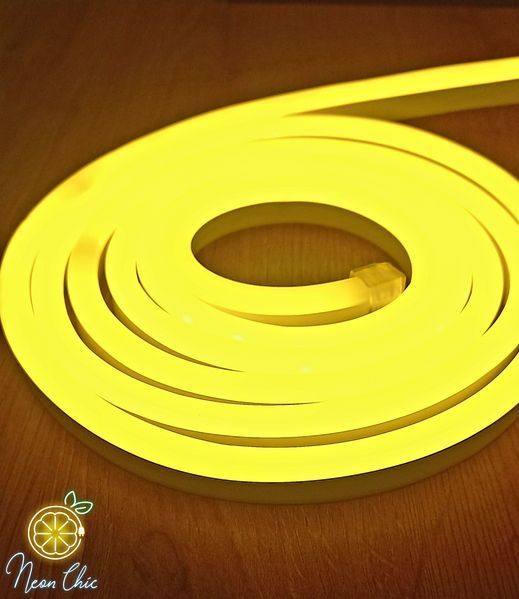 Набір LED Neon Жовтий 6*12mm 5м + блок живлення+пульт та кріплення №54+бл фото