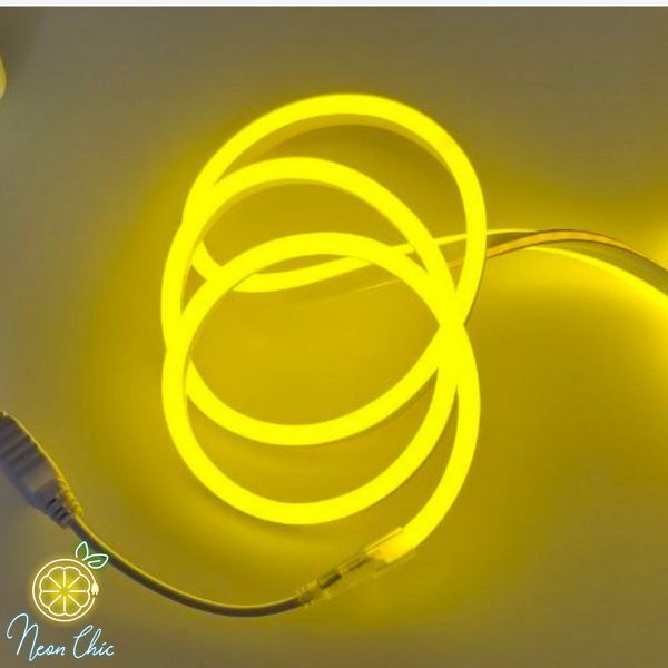 Набір LED Neon Лимонний 8х16мм 220v 20м + адаптер живлення №53-3/5/10 фото