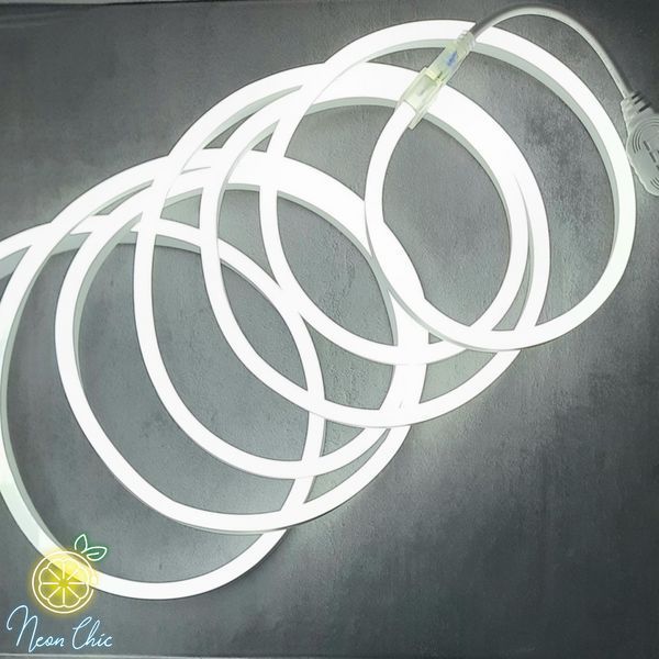 Набір LED Neon Холодний Білий 8х16мм 220v 10м + адаптер живлення №53-3/5/10 фото