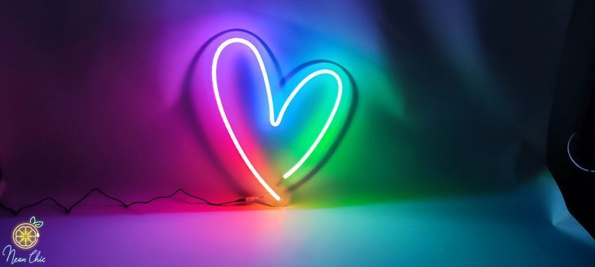 Неонова LED вивіска Серце 400х500мм з пультом Smart Rgb 1021872 фото
