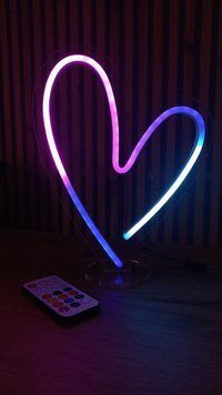 Неонова LED вивіска Серце 20х25см з пультом Smart Rgb 1021872 фото