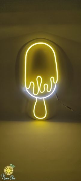 Неоновая Led вывеска Морожено 250х500мм морозиво4 морозиво фото