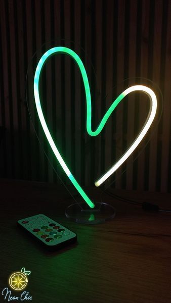 Неонова LED вивіска Серце 20х25см з пультом Smart Rgb 1021872 фото