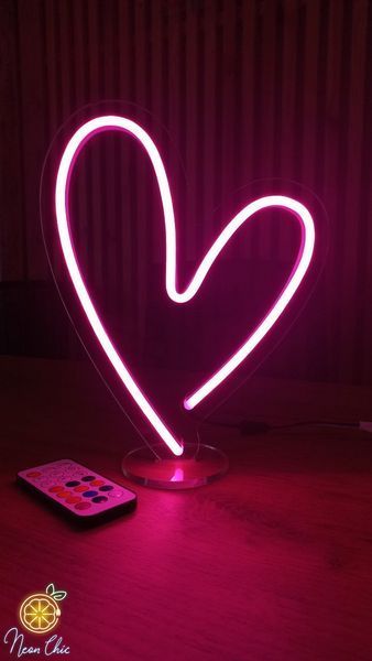 Неонова LED вивіска Серце 20х25см з пультом Smart Rgb 1021872 фото
