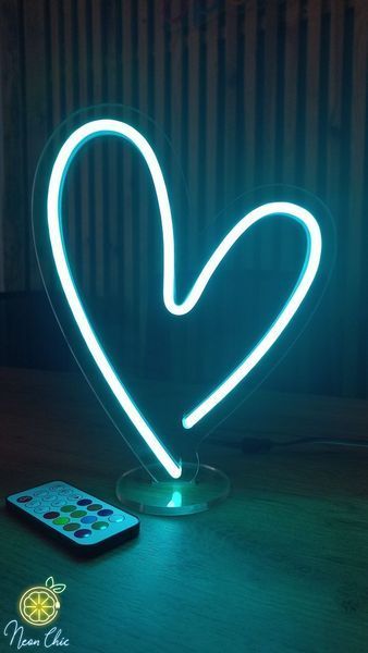 Неонова LED вивіска Серце 20х25см з пультом Smart Rgb 1021872 фото