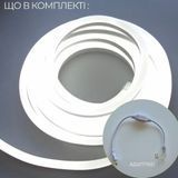 Сборка LED Неон Холодный Белый 8х16мм 220v 3м + адаптер питания в асортименте №53-3/5/10 фото