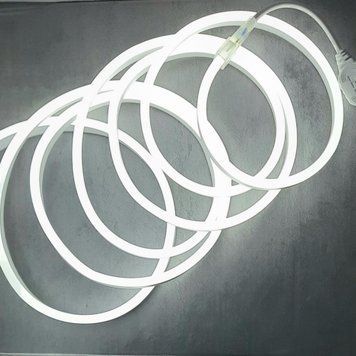 Набір LED Neon Холодний Білий 8х16мм 220v 3м + адаптер живлення №53-3/5/10 фото