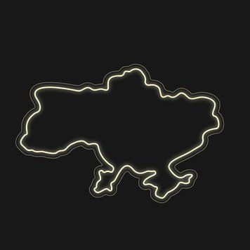 Неонова LED вивіска Карта України 104х70см патриотичні вивіски фото