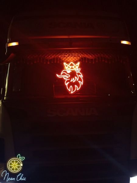 Неоновая вывеска &ldquo;Scania&rdquo; для кабины грузовика 45&times;55 см от 12в сканія фото