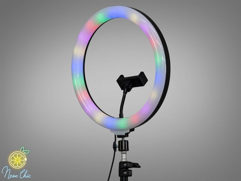 Кільцева RGB селфі лампа 25см, без штативу USB sl-rgb фото