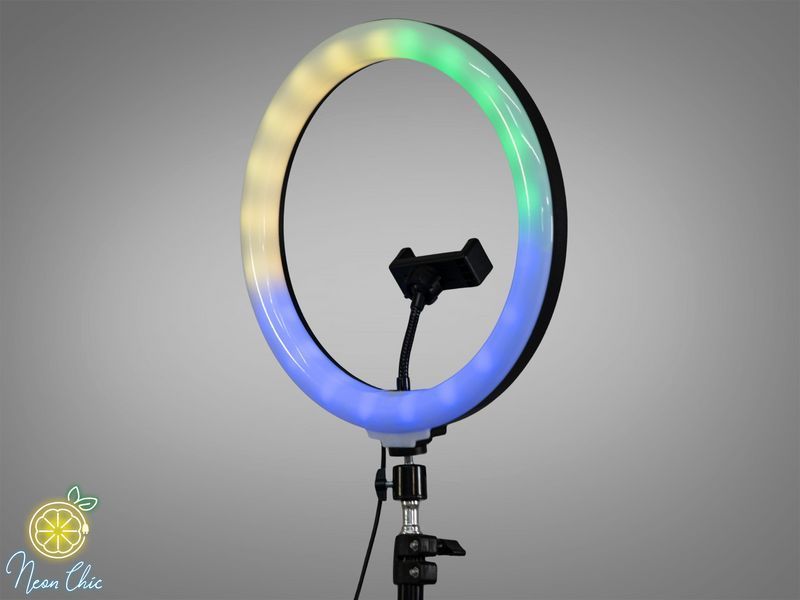 Кільцева RGB селфі лампа 25см, без штативу USB sl-rgb фото