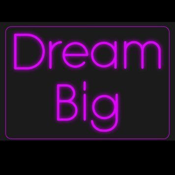 Неоновая вывеска Dream Big 45х31см dream.big фото